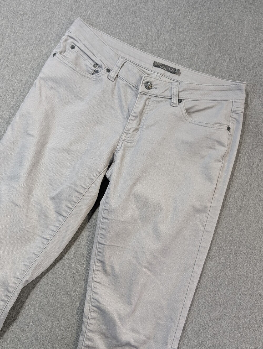 PrAna Kara Jeans Women's 8/29 Grey Organic Cotton Outdoor Pants Slim